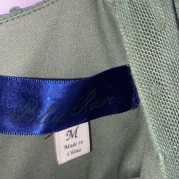 Francesca’s Green Ruffle Embroidered Top - Picture 4 of 4